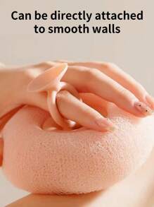 1 pieza Esponja exfoliante para baño con ventosa, Suave esponja de baño sin desprendimiento, Cepillo colgante para exfoliación en la ducha