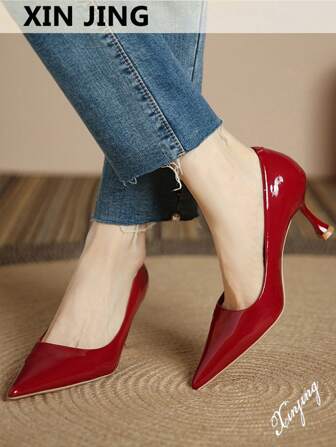 Xin Jing Shoes Nuevos tacones altos versátiles y de moda casual, adecuados para el trabajo, la boda y las citas