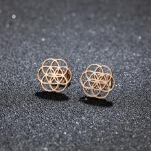 1 paire de petits boucles d'oreilles géométriques en acier inoxydable pour femmes, convient pour un port quotidien, les vacances et les rendez-vous, peut également être un cadeau parfait - B-GED641 - Voir 3