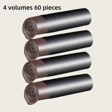 4Rolls 60pcs Extra Large Leak-Proof Trash Bags HeavyDuty & Puncture/Leak Resistant AllPurpose Use (Kitchen/Bathroom/Living Room/Outdoor) HighDensity TearResistant EcoFriendly Plastic EasyCarry Handles For Household Cleaning Stylish Jet-Black Design