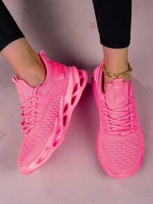 Women's Blade Sneakers, Fabric Lightweight Sneakers, Front Lace Comfortable Mesh Casual Running Shoes
