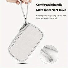 1pc Handheld Data Cable Organizer Bag, Earphones, Charger, Power Cord, Power Bank, Digital Accessories, Travel Earphone Case
