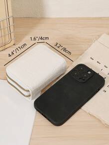 Portacarteras de mujer con textura de cocodrilo y piedra, con múltiples ranuras para tarjetas, bolsillo con cierre de doble cremallera para monedas y ventana para identificación - Impresión personalizada con letra del alfabeto A-Z, diseño de hojas verdes y flores rosas, organizador de tarjetas portátil y funcional para tarjetas de crédito