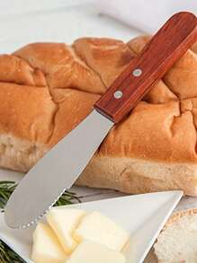 Deluxe Stainless Steel Butter Spreader Set With Wooden Handle - Wide Straight Edge For Easy Sandwich, Cheese & Condiment Application - Essential Kitchen Tool