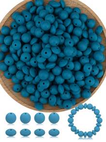 100Pcs Silicone Round Beads 12mm Mix Color Silicone Beads Charm Colorful Loose Spacer Jewelry Beads DIY Craft Beads For Making Necklace Bracelet Lanyard Keychain Accessories