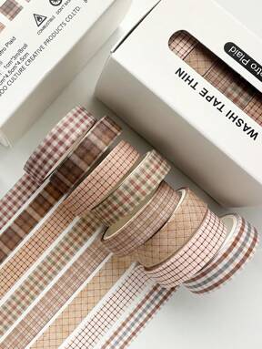 8 Rolls Vintage Japanese Washi Tape Set, Narrow Retro Decorative Tapes Suitable For DIY, Art Journaling, Back To School And More