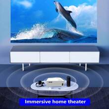 ZZPQVT Projector, Built-In 1080p Home Theater Video Projector, 8000 Lumens, Capable Of Displaying 50-200-Inch High-Definition Large Screens, Compatible With Hd/Usb/Vga/Av/Smartphones/Laptops, Suitable For Home Use - White - View 9
