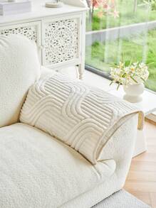 1 szt. Pokrowiec na sofę w stylu boho, jednokolorowy, puszysty – pikowany, antypoślizgowy, odpowiedni na każdą porę roku, łatwy w pielęgnacji, nadający się do prania w pralce, przyjazny dla zwierząt, miękki i wygodny – idealny do salonu, sypialni, biura, wystroju domu, ochrona sofy dla kombinacji od jedno- do trzyosobowej.