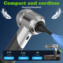 Handheld Car Vacuum Portable Cordless 18000PA Mini Vacuum Cleaner Handheld Vacuum Cordless High Power Vacuum Cleaner & Air Duster Easy TO Carry & Fast Charging LED Light Multi-Nozzles Rechargeable Dual Filters One-Touch Empty For Pet , Car, Hair, Home, Office