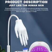 Silicone Nail Practice Hand Model, Bendable Flexible Fake Fingers Nail Art Training Tool, Replaceable Nail Tips