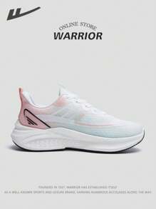 WARRIOR 1 par de zapatillas de running para mujer de la nueva serie Warrior 2025, de corte bajo con cordones delanteros, color rosa, con parte superior resistente al agua, suela suave y ligera, adecuadas para correr al aire libre