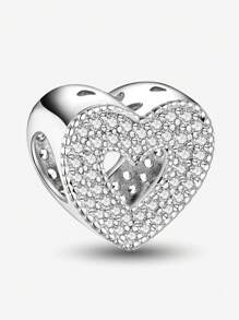 1Pc Fashionable Charm Bead Fit For Women Bracelets Bangles DIY Jewelry Making And Daily Outfit Matching Jewelry Decoration For Girls - Silver - View 11