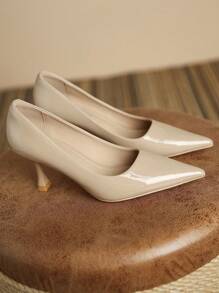 New Fashionable Casual High Heel Shoes, Women's Versatile Commute & Wedding Party Pumps