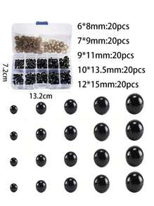 752/101pcs Crochet Eye Tools - Crochet Hooks For Installing Crochet Eyes, Plush Eye Making Materials, Includes 100pcs Eyes - Multicolor - View 3