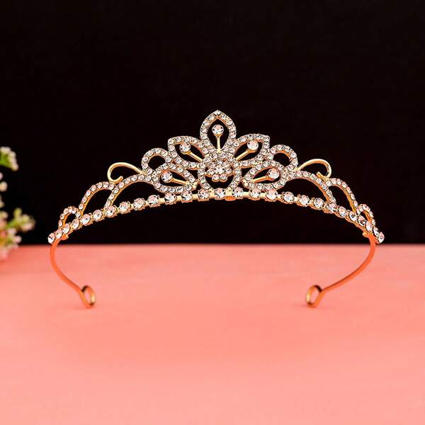 1pc Bridal Crown Design Alluring Bride Headband, Wedding Party Royal Headpiece