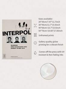 1 张国际刑警组织演唱会海报 - A Fine Mess 专辑巡演、摇滚海报、音乐礼品、摇滚墙画，适用于客厅、卧室、浴室、办公室和其他家居装饰，无框 - 灰色 - 查看 6