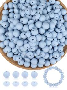 100Pcs Silicone Round Beads 12mm Mix Color Silicone Beads Charm Colorful Loose Spacer Jewelry Beads DIY Craft Beads For Making Necklace Bracelet Lanyard Keychain Accessories