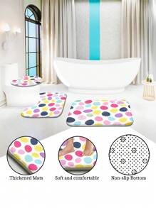 1 件/4 件豪华涤纶纤维浴室套装带浴帘和防滑地毯现代防水浴室装饰带马桶盖和 U 型垫快干面料适用于家庭公寓宿舍时尚季节性浴室配件带挂钩