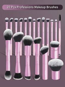 MAANGE 13/20/23 件套化妆工具，包含 20 支专业铝管化妆刷套装 + 1 个收纳袋 + 2 个气垫粉扑，适合日常使用和旅行，是送给朋友的化妆配件礼物。化妆刷套装、化妆刷套装、化妆刷套装、完整化妆套装、化妆刷套装、完整化妆套装、化妆刷套装、化妆刷套装、化妆礼品套装 - 粉色 - 查看 14