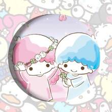 Sanrio 1 pièce Insigne à bulles des personnages Sanrio, broche dessin animé en alliage d'étain de 5,8 cm, accessoire