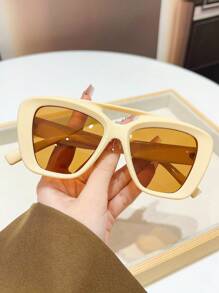 1 pieza Gafas de moda estilo piloto de doble puente retro Y2K, adecuadas para mujeres y hombres, para vacaciones en la playa en verano, al aire libre, y para viajar