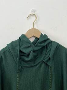 Fashionable Oversized Batwing Sleeve Hooded Dress,Modest