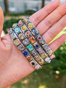 1/18/54/108pcs Christmas & Thanksgiving Random Elegant Italian Beaded Bracelet Set, Includes Assorted Jewelry & Linking Tools, 9mm Modular Bracelet Links, Handmade DIY Jewelry Gifts, Stainless Steel DIY Accessories, Perfect Gifts For Mother's Day, Birthday, Teacher's Day, Back To School For Best Friends - Multicolor - View 9