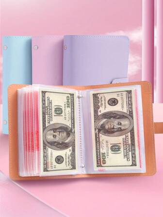 1pc Large Capacity Coin Collection Album & Banknote Storage Book - Wedding Savings Binder With 100 Cash Envelopes, Reusable Budget Organizer (Mother's Day/Father's Day Gift-Ready) For Cash/Coins/Small Items, Frosted Cover Travel Storage Bag & Vacation Organizer - Multifunctional Savings Challenge Kit For Home/Festival/Gifts