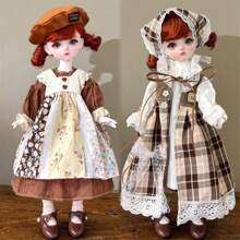 Abiti carini per bambole da 30 cm, set di abbigliamento moda per bambole BJD 1/6, vestito carino, cappello, accessori per bambole, regalo per le vacanze (senza bambole e scarpe)