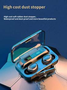 Wireless Earbuds 5.0 With Wireless Charging Case Power Display, Stereo Headphones, Support IOS, Android Phone-Black