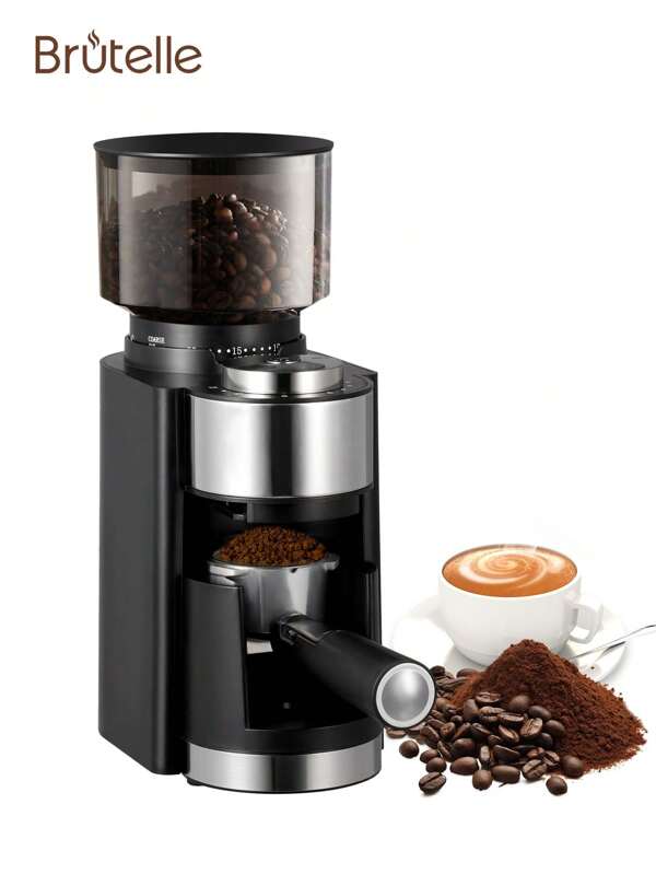 Elektrischer Kaffeemühle Multifunktions Touchscreen Handbräu Italienische Bohnenmühle 25-stufig einstellbare Grobheit und Feinheit, quantitative Mahlung für Zuhause Café Kaffee Ecke