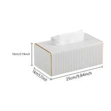 条纹 PU 皮革纸巾盒，北欧奢华风格酒店金边纸巾盒，适用于客厅卧室，创意大号餐巾纸分配器，母亲节礼物，家居浴室装饰，浴室收纳，秋季装饰，返校 - 彩色 - 查看 3