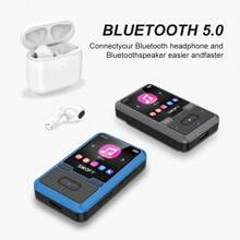 جهاز تشغيل MP3 قابل للتثبيت سعة 32 جيجا بايت مع بلوتوث 5.0، جهاز تشغيل موسيقى SWOFY M10، يدعم بطاقة TF حتى 128 جيجا بايت، مناسب للرياضة، راديو اف ام، خاصية عداد الخطوات، تشغيل عشوائي للصوت