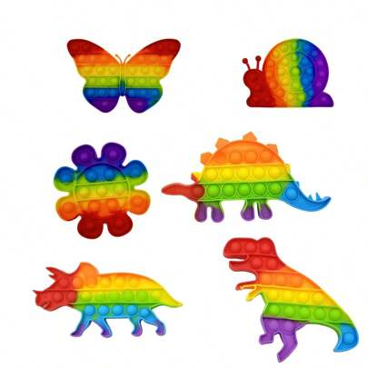 Set de 2/3 piezas de juguetes Fidget tipo Pop, Set de juguetes Fidget de silicona con arcoíris tipo Popper, regalos de cumpleaños, relleno de cestas de Pascua, regalos de Navidad, aprendizaje del Autismo Francés, Popits Push Pop, juguete sensorial de reventado de burbujas para niños