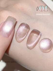 12ml Spring Summer Top Selling Nail Art Ice Transparent Spring Banquet Cat Eye Gel Nail Polish Nail Salon Special Blue Pink Glass Bead Nail Gel Nail Supplies