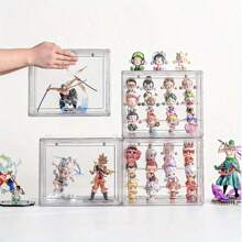 Three Layer Acrylic Display Rack Transparent Ladder Handmade Anime Car Model Blind Box Storage Box Jewelry Sorting Box Gift, Action Figure Storage Box, Blind Box, Doll Organizer, Doll Acrylic Display Box, Transparent Storage Box, Assembly Toy Storage Display Case, Christmas Valentine's Day New Year Decor Blind Box Storage Display Stand Doll Display Case Storage Box Toy Dust-Proof Transparent Figure Displ Magnetism - Multicolor - View 8