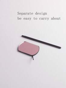 1pc Portable Stainless Steel Multifunctional Handheld Square Detachable Makeup Mirror, Eyelash Extension, Eyelash Curling & Trimming Assist Tool