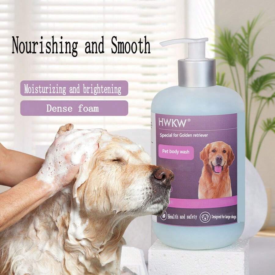 HWKW 金毛洗发水、爱狗人士和狗妈妈爱泡泡浴沐浴露、芳香温和、金毛沐浴乳
