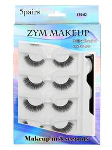 Juego de 5 pares de pestañas postizas gruesas y naturales con pinzas reutilizables, pestañas suaves y rizadas en múltiples estilos, aptas para varias ocasiones