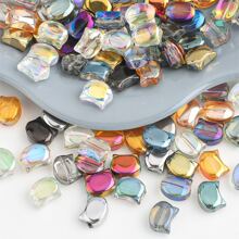 30 piezas de cuentas de cristal de vidrio electrochapado con forma de cabeza de gato de 8*10mm, cuentas espaciadoras para hacer pulseras, collares, cadenas de teléfono, decoración para ropa y zapatos