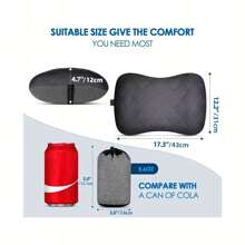 带可拆卸枕套的露营枕头 - 超轻充气枕头，用于腰部和颈部支撑 - 升级版背包枕头 - 可洗气枕，适合旅行、露营、徒步旅行