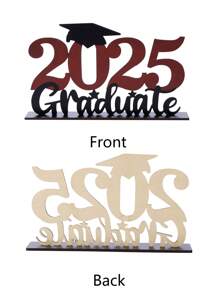 1Pc, Grad 2025 Graduation Table Centerpieces Decorations, 2025 Wooden Decorations For Graduation Party Supplies, Class Of 2025 Decorations, Congrats Grad Party Decor, Table Topper Sign, High School/College/University Graduation Party Decor Gifts Birthday