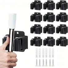 2/4/6/8//12 Pcs Broom And Mop Holder, Broom Holder Wall Mount, Heavy Duty Garden Tool Organizer Rack Rake And Shovel Handle, Stainless Steel Mop Hanger. Wall Mounted Utility Rack With Screws