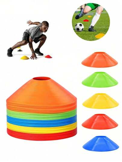 10pcs/25pcs/50pcs Football Training Marker Discs, Small Round Boundary Plates, Route Markers, Obstacle Cones For Agility Drills