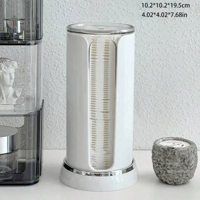 1 件亚克力化妆棉收纳盒，透明化妆棉分配器支架，收纳盒