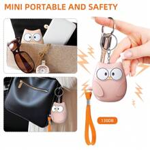 Mini alarme personnelle aigle, alarme sonore et lumineuse avec éclairage d'urgence, design compact et mignon, alarme haute puissance de 130 dB, convient pour les femmes seules, les personnes âgées vivant seules, le jogging, la randonnée