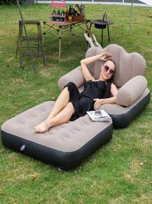 1 Stück aufblasbares Sofa, aufblasbarer Campingstuhl, aufblasbares lässiges Sofa, aufblasbarer Stuhl, faltbarer tragbarer aufblasbarer Liegesessel, für Wohnzimmer, Schlafzimmer, Arbeitszimmer, Balkon, Outdoor-Camping, einfach zu verstauen und zu transportieren, Lässig & Unterhaltung, Studentenwohnheim, kann als Matratze verwendet werden