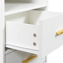 White Nightstand With Charging Station, Bedside Table With LED Lights Strips, Modern End Side Table, Versatile Nightstand With Drawers, Side Table For Home And Office