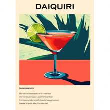 1 件老式鸡尾酒饮料 Negroni Mojito 海报复古 Aperol Spritz 帆布印刷品墙壁艺术酒吧厨房无框架 - 彩色 - 查看 33