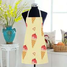 1pc Ice Cream Popsicle Ice 3D Pattern Linen Apron For Home Cooking, Kitchen Wear, And Cooking Enthusiasts - Multicolor - View 3